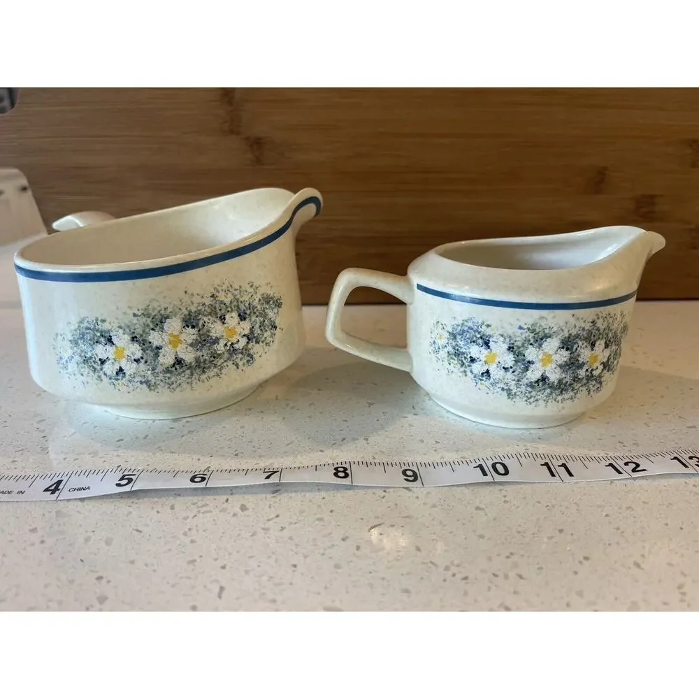 TemperWare by Lenox Dewdrops Cream and‎ Bowl With Handle Set Of 2